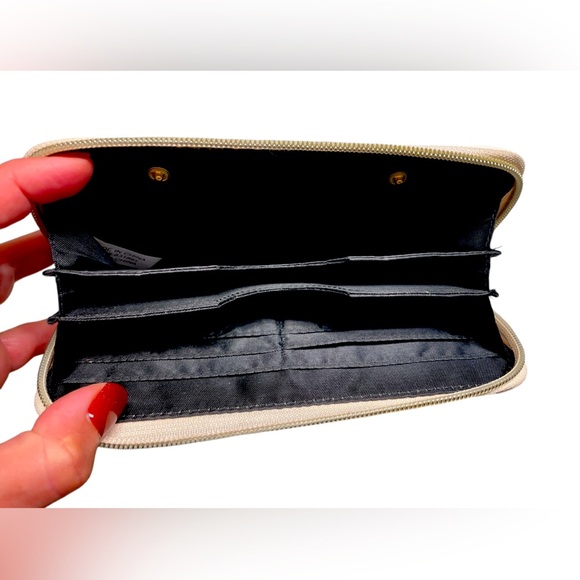 "Too Posh To Care" Gold Glitter Zip Around Wallet, Wristlet, Clutch - Picture 5 of 5